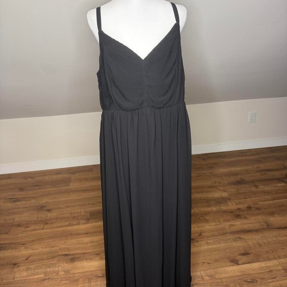 Torrid Black Pleated Bodice Maxi Dress Size 1 (14/16) Flowy Formal Wedding Guest